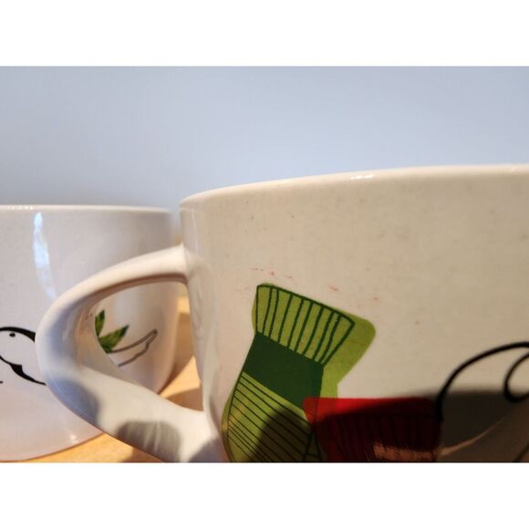 STARBUCKS Coffee Cups Dove & Christmas Mittens 10 Oz. 2011 Holiday Mugs Set of 2 - Picture 9 of 11